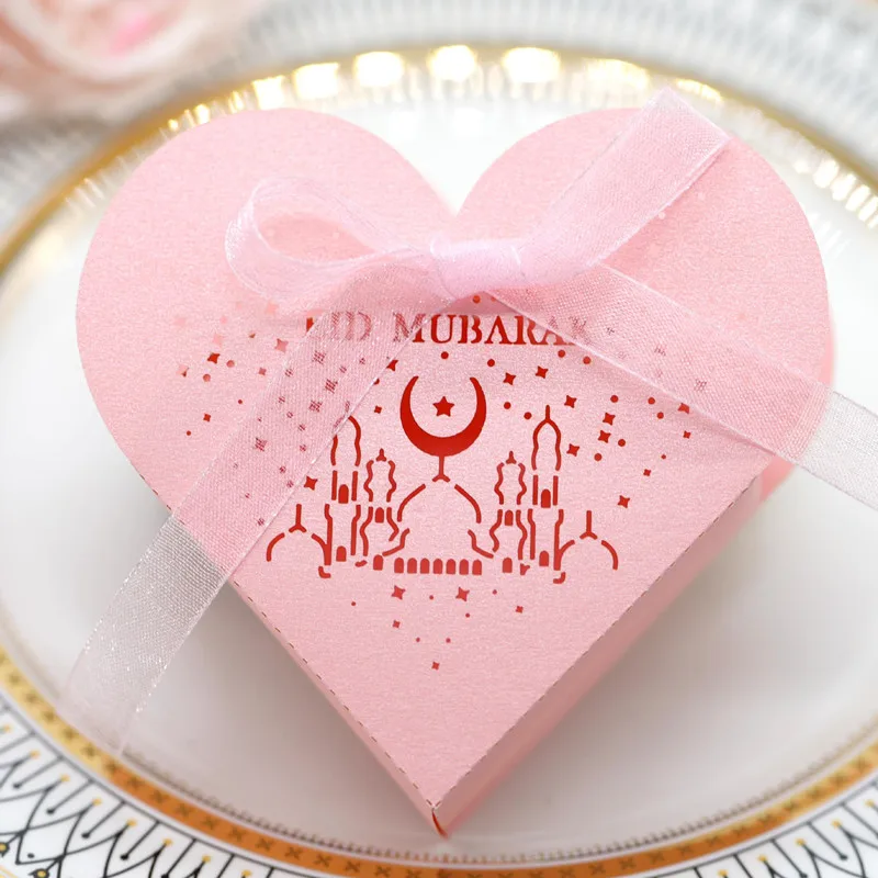 

10pcs EID Mubarak Candy Box Ramadan Kareem Chocolate Biscuit Favor Gift Box Hajj Islamic Muslim Al-Fitr Festival Party Supplies