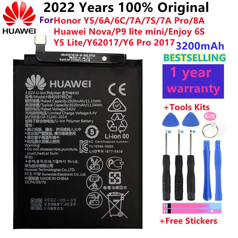 

Оригинальный аккумулятор для телефона Hua Wei HB405979ECW для Huawei Nova Enjoy 6S Honor Y5 Y6 6A 6C 7A 8A 8S 9S Pro P9 Lite Mini 2017 + Инструменты