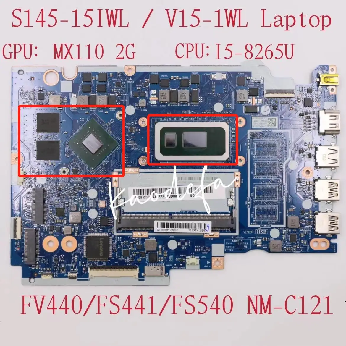 Материнская плата для ноутбука Lenovo Ideapad S145-15IWL с фотографическим процессором: MX110