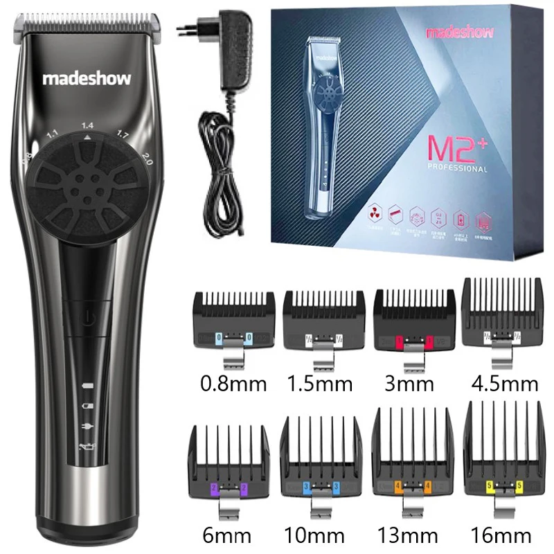 Men's Hair Clipper Newest Madeshow M2+ Plated Body Adjustable Professional Hair Clipper Cordless/Cord Hair Clipper