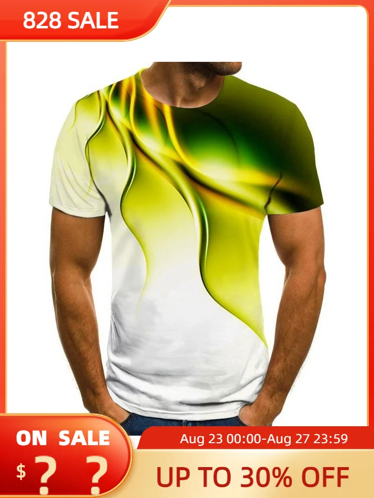 

Geometric 3D Iridescence Changing Digital Printing Summer Fashion Men and Women Shirt Short-Sleeved T-shirt Children's Clothing