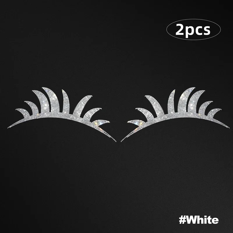 

1 пара наклеек на передние фары и ресницы, искусственное украшение со стразами для автомобильного кузова, наклейка на лобовое стекло