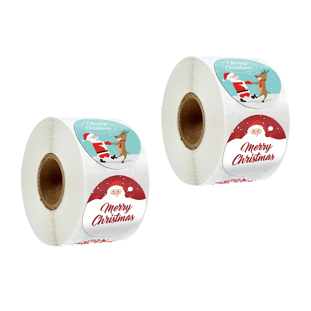

2 Rolls Chic Label Stickers Creative Sealing Tags Christmas Stickers Decoration