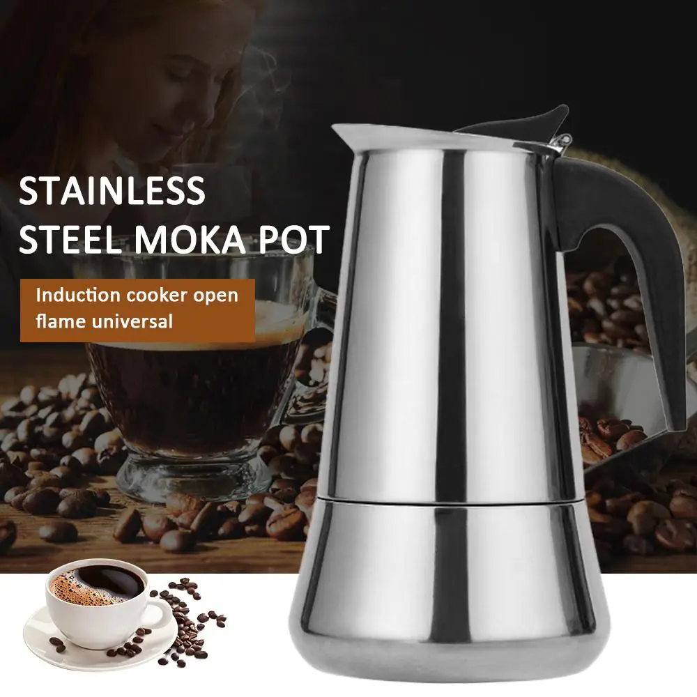 

2/4/6/9/12 Cups Mo Ka Coffee Pot Coffee Pot For Latte Stovetop Stainless Steel 1pcs Coffee Maker Pot Coffee Tools Italian Top