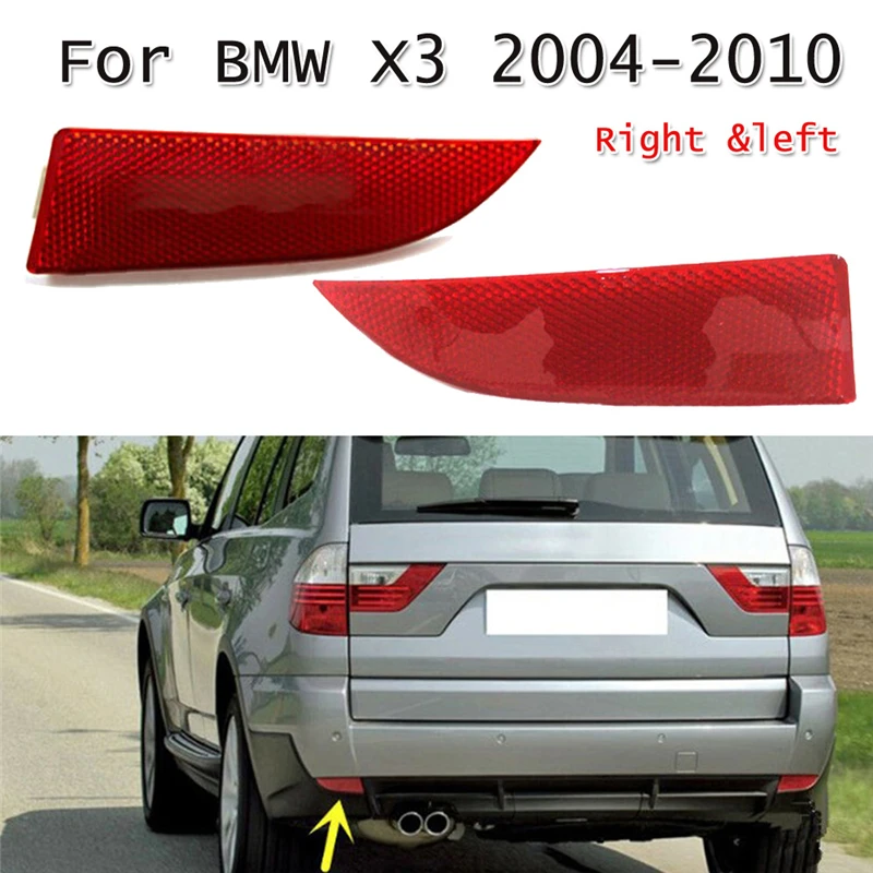 Auto Bumper Reflector Board Cover Rear Red For BMW X3 2004-2010 Car Exterior Accessories Decoration Car styling ABS Plastic