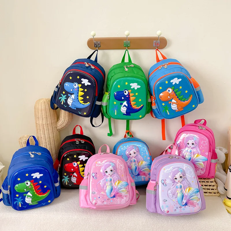 Children's Kindergarten Schoolbag Anti-lost Bags 3-6y Cute Baby Boys Cartoon Dinosaur Girsl Mermaid Toddler Backpack 2022 New