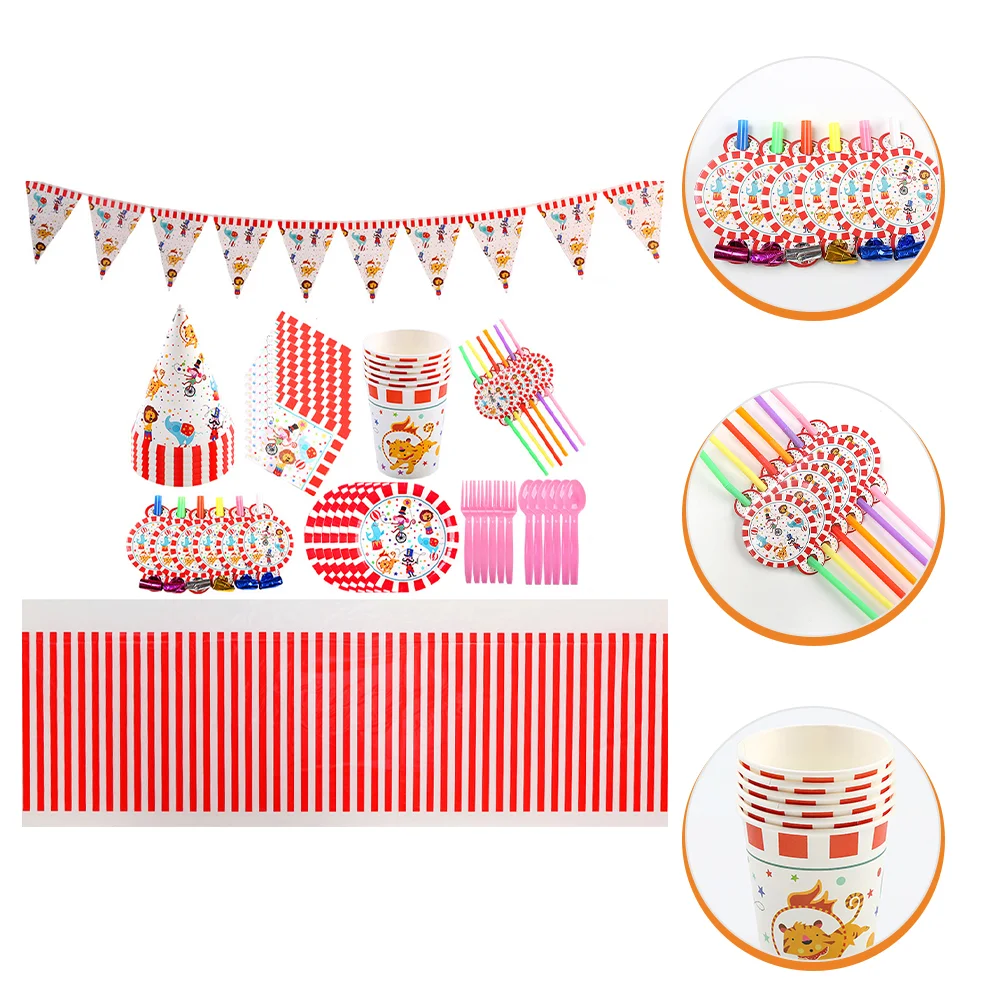 

Carnival Party Circus Decorations Banner Theme Birthday Favorsplates Cups Sets Kidssupplies Hanging Flags Hats Napkins Games