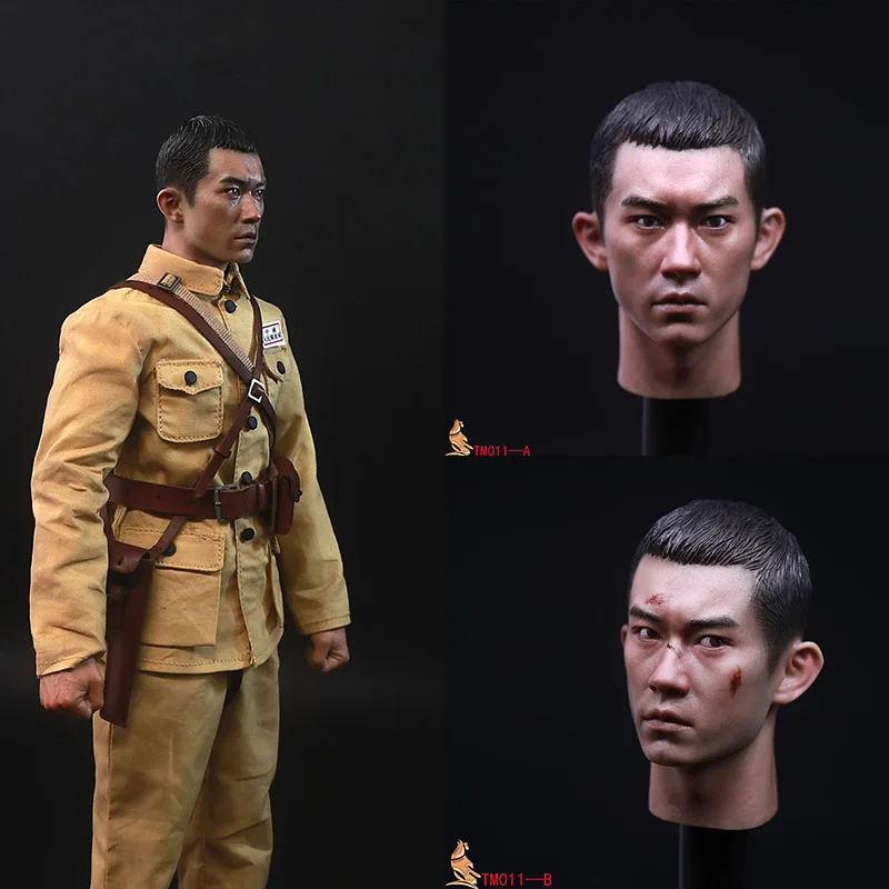 

TM011 1/6 Chinese Actor Yi Soldier Simulation Head Carving Exquisite Painted People's Volunteer Army Head Sculpture for 12" Body