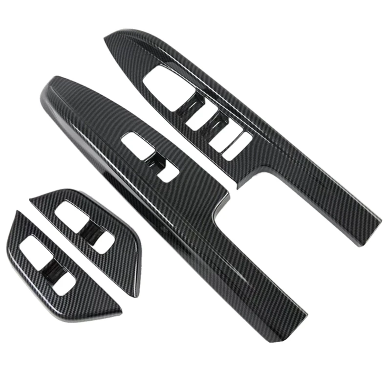 

8X Carbon Fiber Car Window Glass Lift Switch Button Cover Trim For Kia Carnival KA4 2020 2021 2022