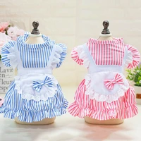 maid dress for cat pet costumes clothes striped maid dress lolita skirt for cat dog pet uniforms clothes