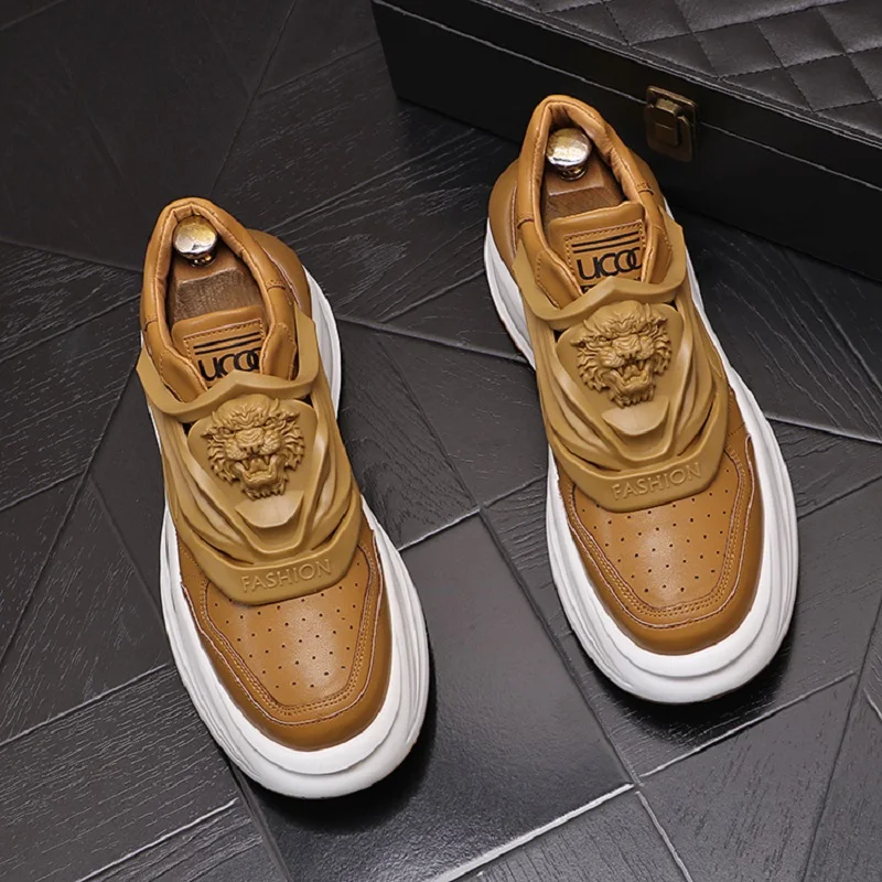 

Men Casual Shoes Designer Luxury SneakersFashion Punk Thick Bottom High Tops Ankle Boots Zapatillas Hombre