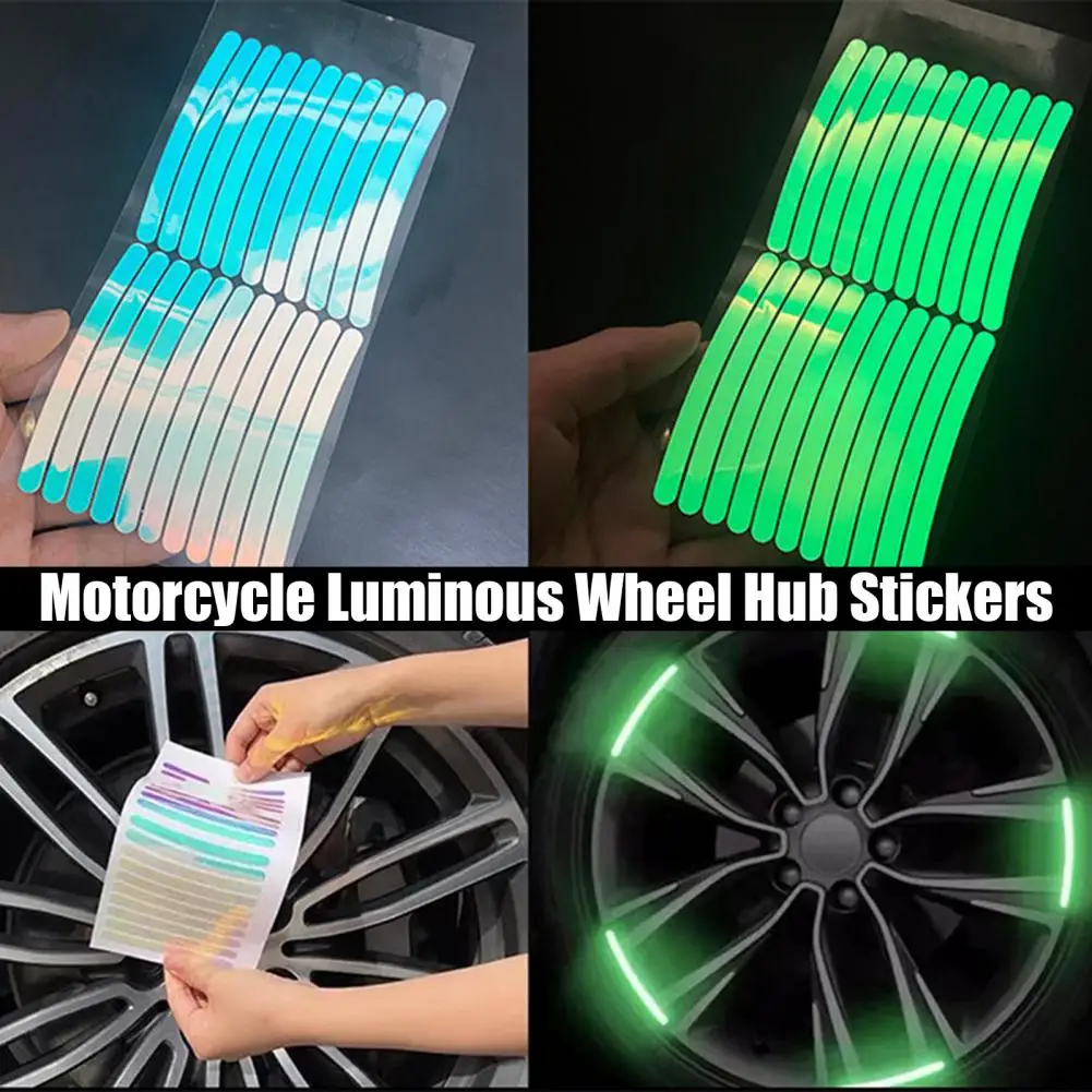 

Современные, привлекательные, не выцветающие, для ночной безопасности, флуоресцентные наклейки на колесо автомобиля