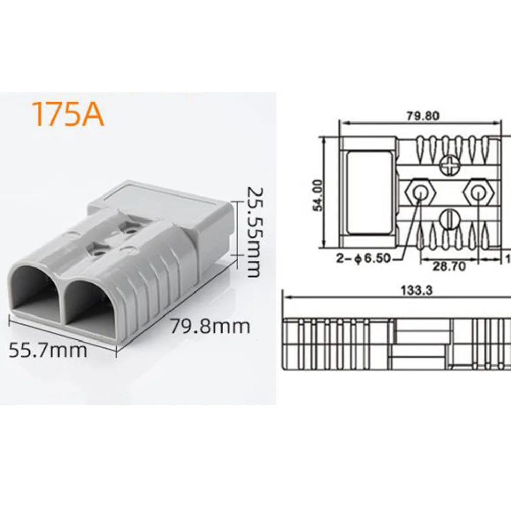 

Brand New Connector Terminal 175A 180*180*40mm 6B&S / 6AWG DC Power Grey Premium 175AMP For Anderson Style Plug