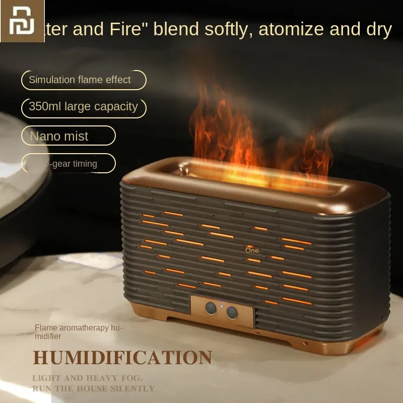 

YOUPIN Flame Humidifier USB Essential Oil Aroma Diffuser Simulation Ultrasonic Home 350ML Air Freshener Fragrance Sleep Atomizer