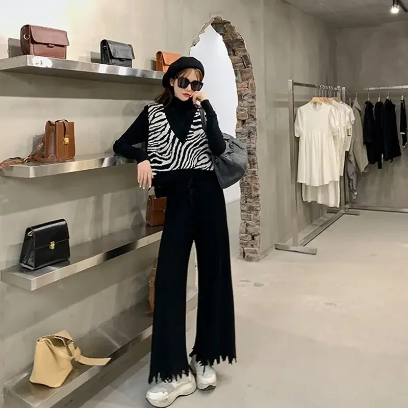 Свитер-жилет женская укороченная одежда с принтом зебры популярная повседневная