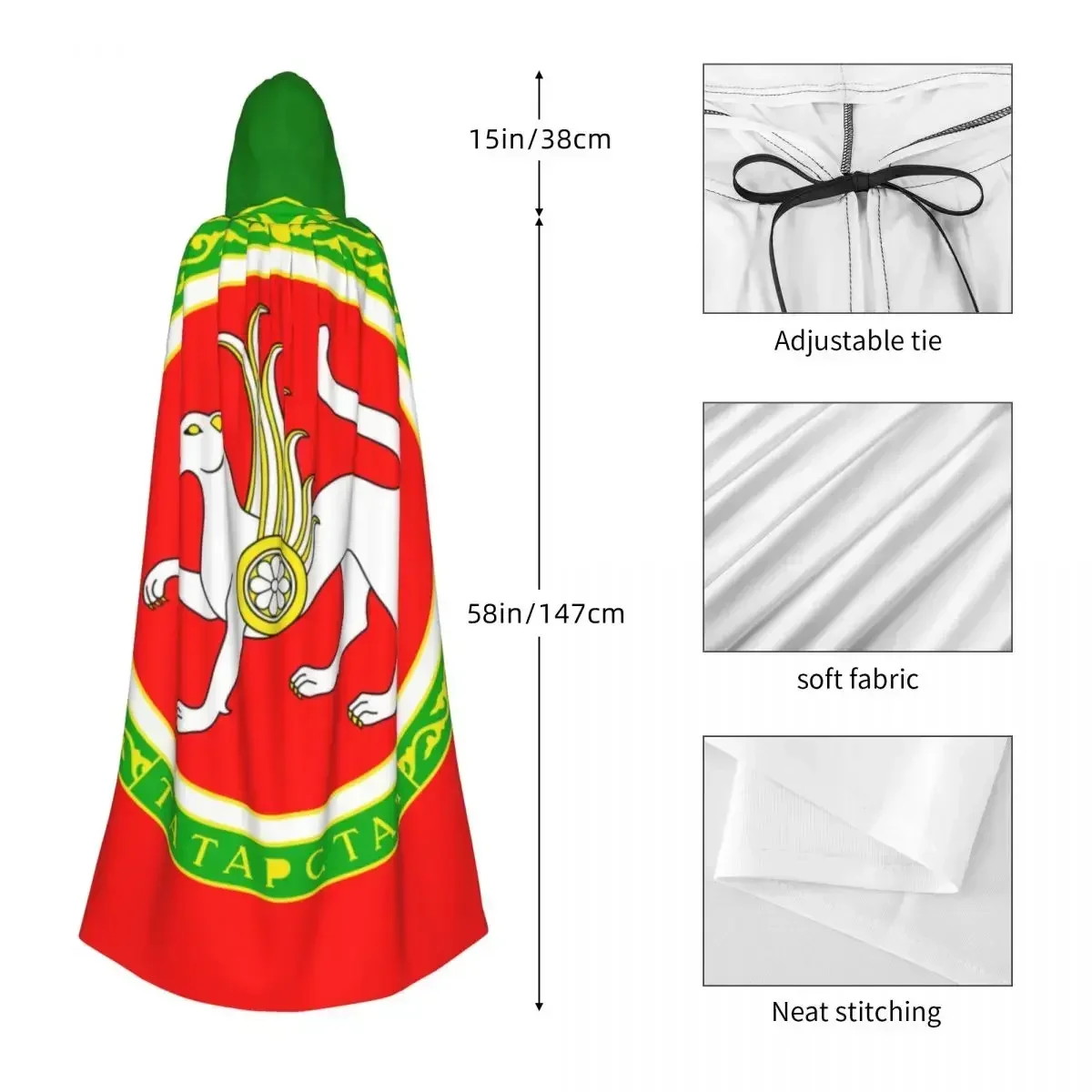 Женская двусторонняя накидка унисекс с капюшоном