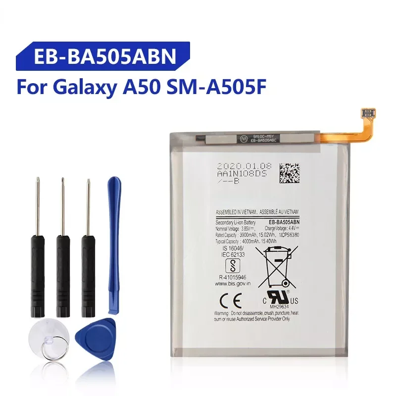 

Replacement Battery EB-BA505ABU EB-BA505ABN For Samsung Galaxy A50 A505F SM-A505F A30s A30 A20 SM-A205FN 4000mAh