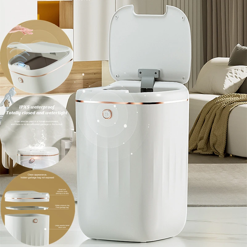 

24/20L Automatic Smart Trash Can Waterproof Electric Large Capacity Waste Kitchen Bathroom Toilet Automatic Sensor Garbage Bin