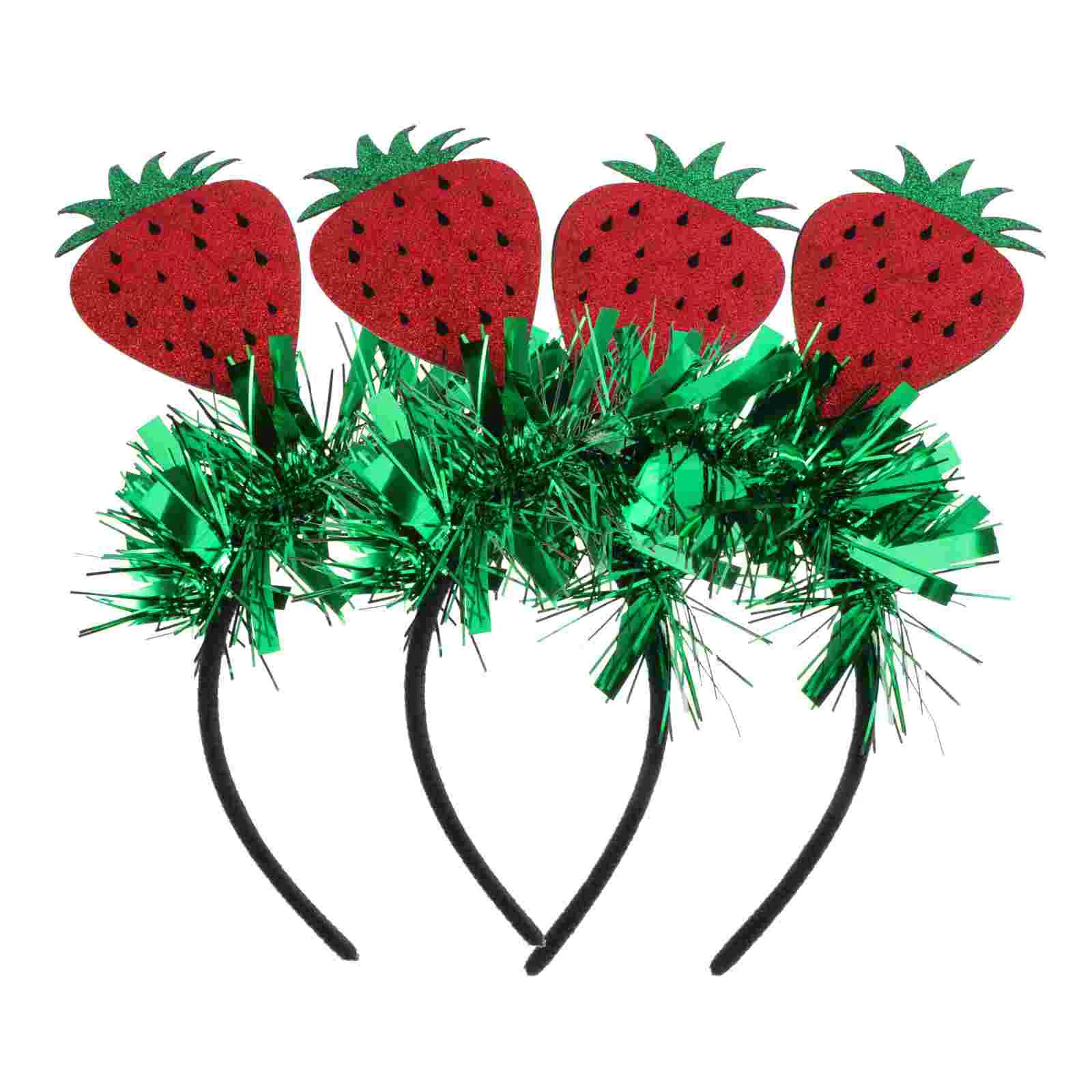 

2 Pcs Headband Strawberry Spring Festival Headdress Summer Party Hair Hoop Miss