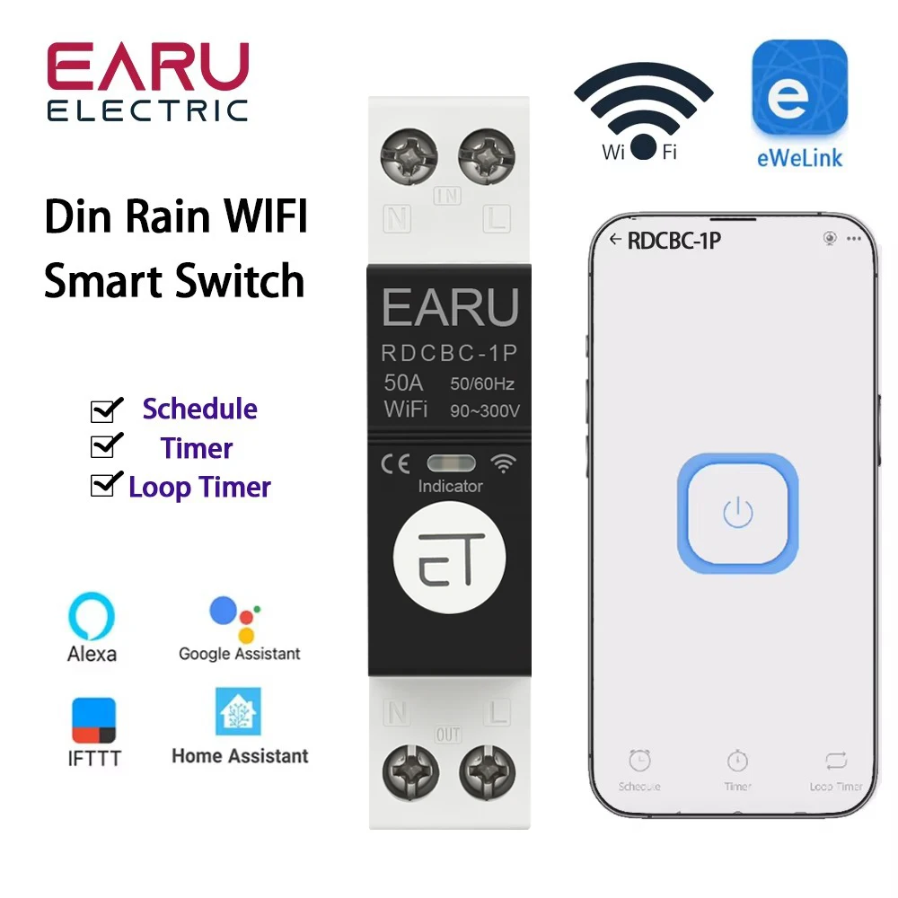 

EARUELECTRIC RDCBC Wi-Fi мини автоматический выключатель