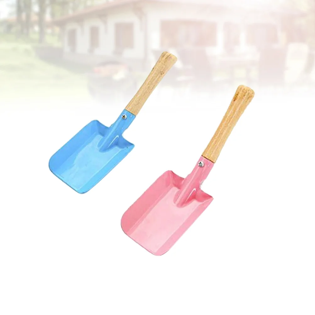 

2 Pcs Miniature Tools Flower Spade Handheld Hand Held Wooden Flower Digging Spade Small Soil Shovels