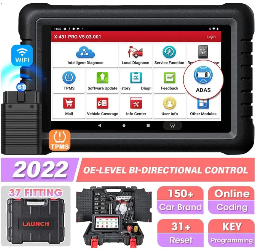 

Двунаправленный сканер OBD2 LAUNCH X431 PROS V PRO, диагностический инструмент для автомобиля, кодирование ключей