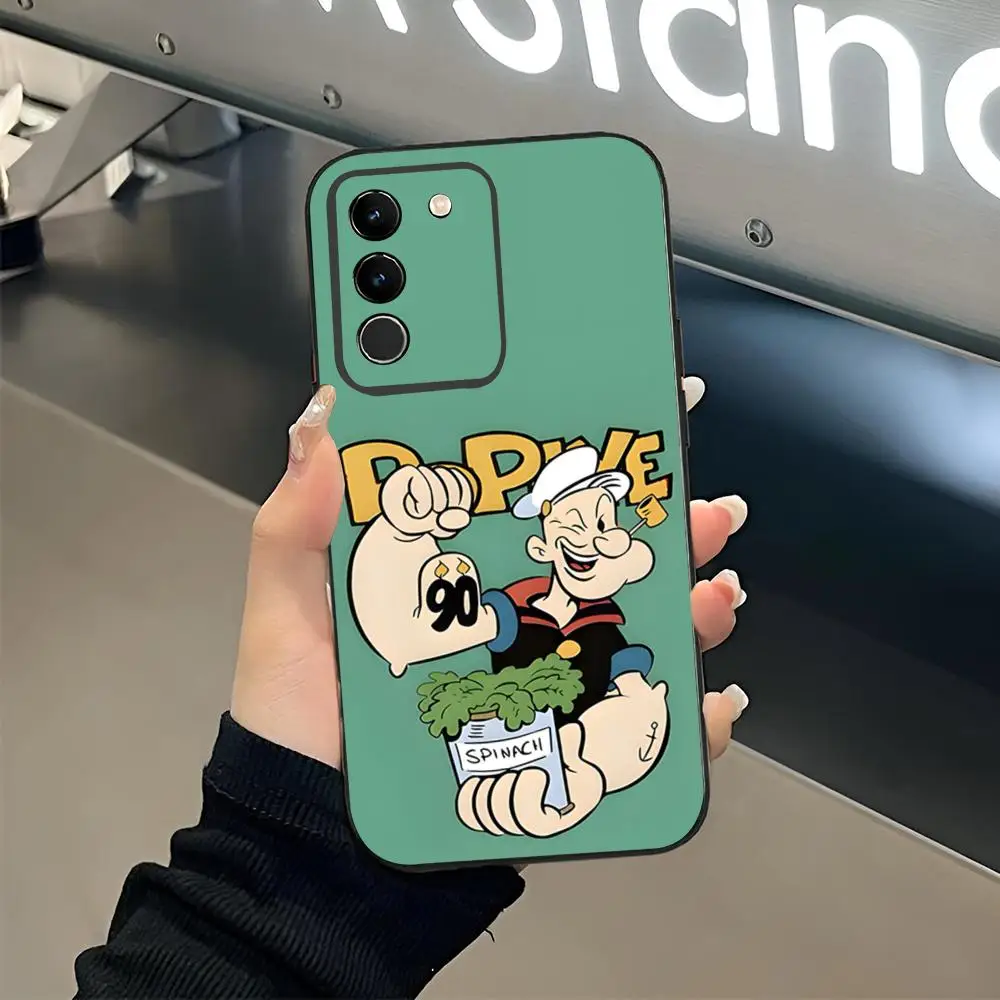 Фото Чехол для телефона C-Cartoon P-Popeyes, черный, мягкий для Samsung S25 S24 Ultra 23 Fe 22 Plus Galaxy A54 A55 A16 A13 A24 A15 A25 №1