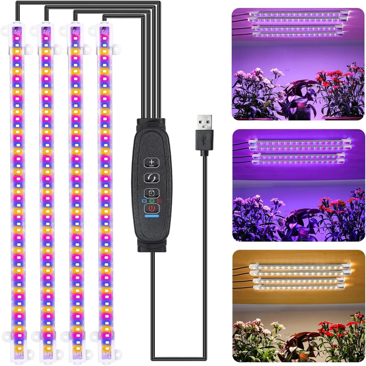 

Фитолампа USB 3 цветов