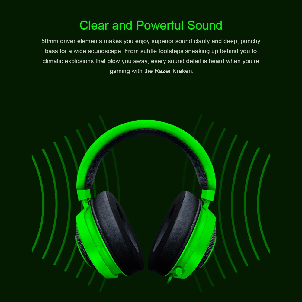 Новые черные Игровые наушники Kraken Pro V2 проводная стереогарнитура с кошачьими