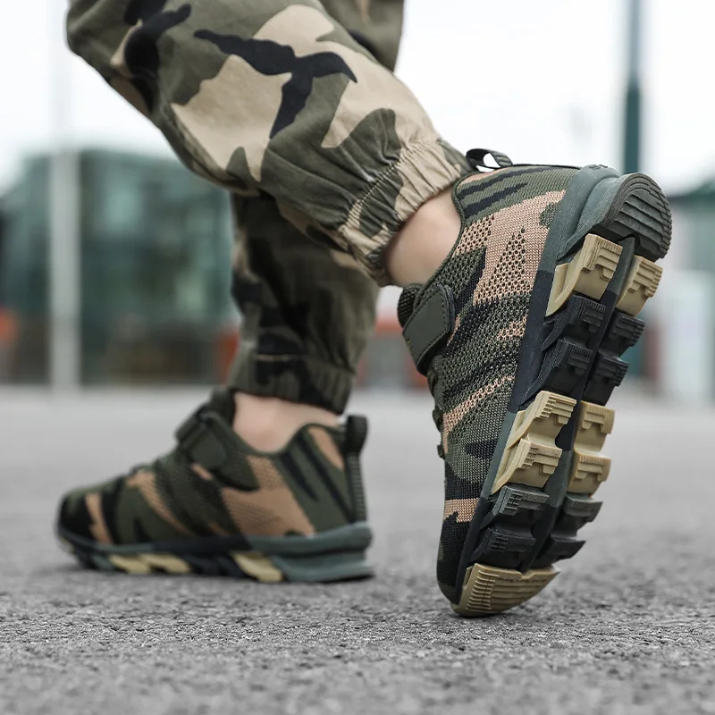 All Seasons Kids Sneakers Children's Fashion Sports Shoes Camouflage Mesh Boys Running Leisure Walking Shoes Breathable Shoes