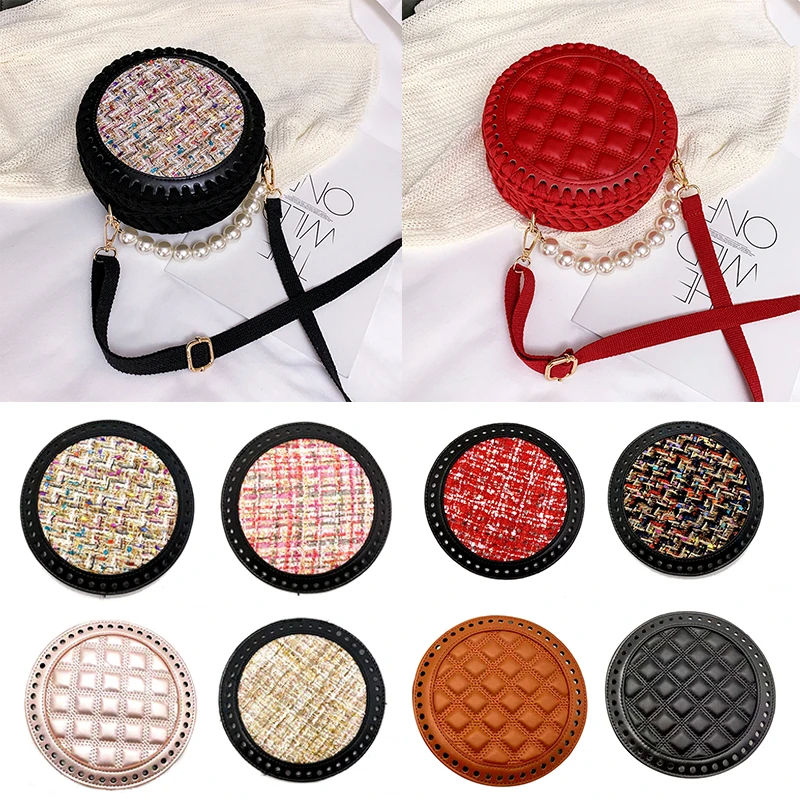 

DIY Round Crochet Bag Bottom Shaper Cushion Pad Insert Base for Purse Making PU Leather Knitted Bag Cover Bag Accessory