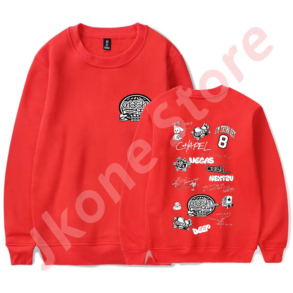 Kehlani Tracklist Толстовки с круглым вырезом 2024 Crash World Tour Merch Унисекс Мода Повседневная