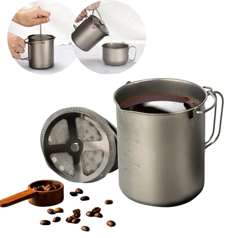 Coffee Pot With Stainless Steel Strainer Portable Camping Tr