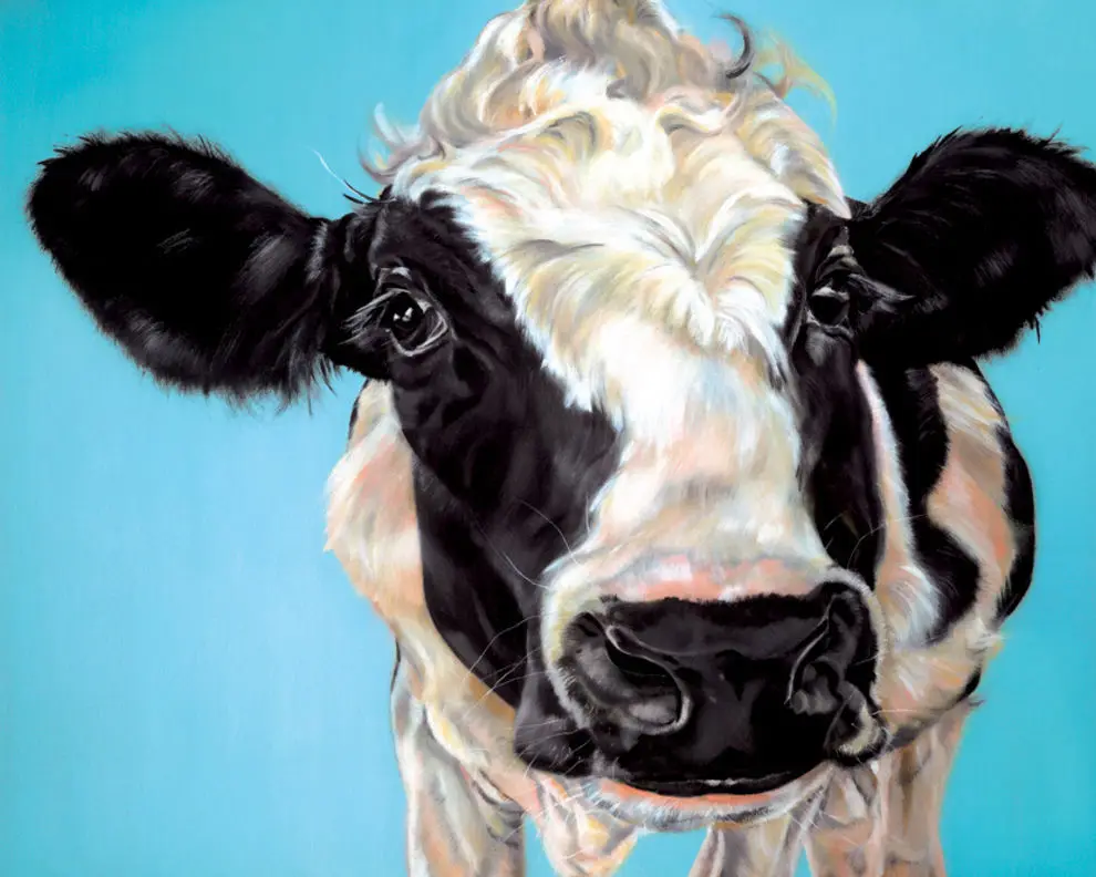 

special offer - high quality art oil painting-Mad Cow# TOP wildlife animal Decor ART OIL PAINTING ON CANVAS -FREE SHIPPING COST