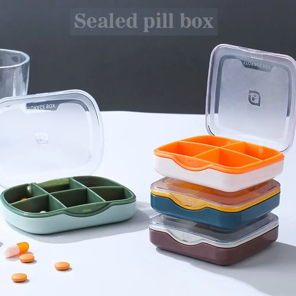 

Портативный медицинский контейнер для таблеток, дорожный дозатор для таблеток с 6 отделениями в клетку в скандинавском стиле, вместительные коробки для лекарств
