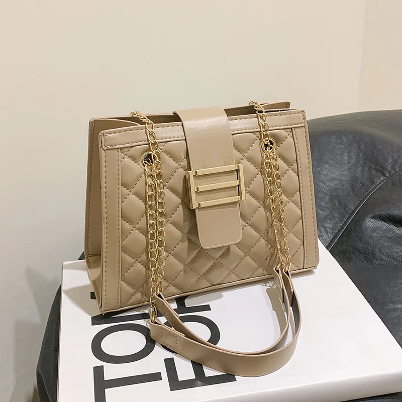 

New Chain Women Shoulder Bag Japanese Female Small Square Bag PU Leather Commute Crossbody Bags Handbag and Purses Phone Bags