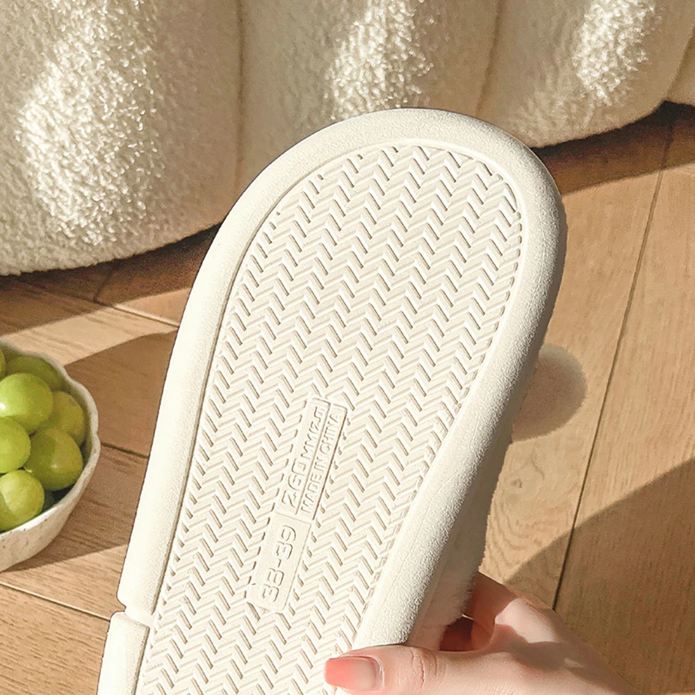 Big ears dog slippers package with winter girls cute cartoon indoor home thick bottom velvet warm cotton shoes