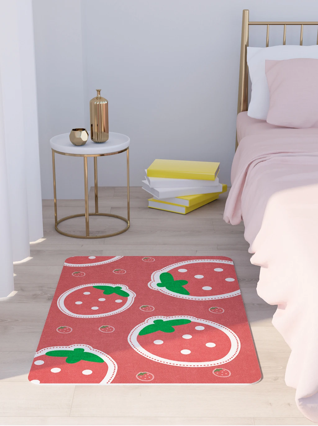 Мультяшный ковер с изображением клубники винограда и других фруктов напольный