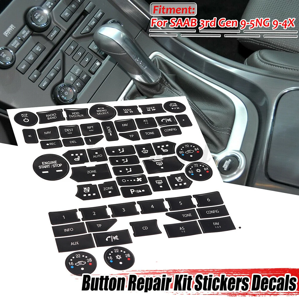 

Practical Button Repair Sticker Button Sticker Surface Repair Car Climate Control For SAAB 3rd Generation Front