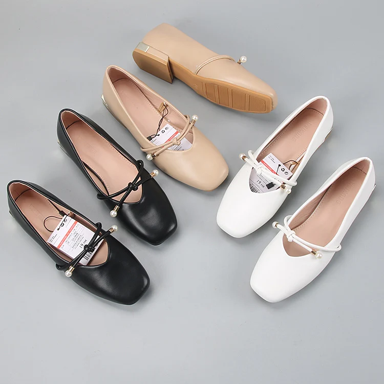 Pearl Decorateion Flats Low Heels New Beadin