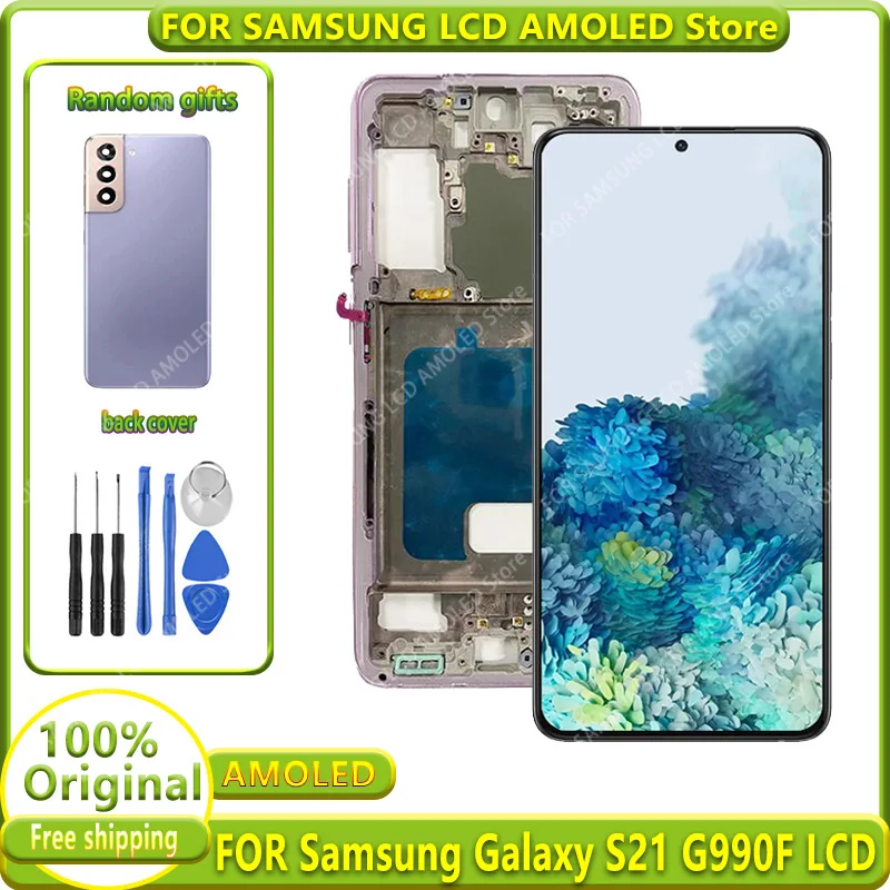 ЖК-дисплей SUPER AMOLED для Samsung Galaxy S21 5G 6,2 'G990F G991F G991U G991B/DS, ЖК-дисплей для S21, сенсорный экран, Бесплатная задняя крышка