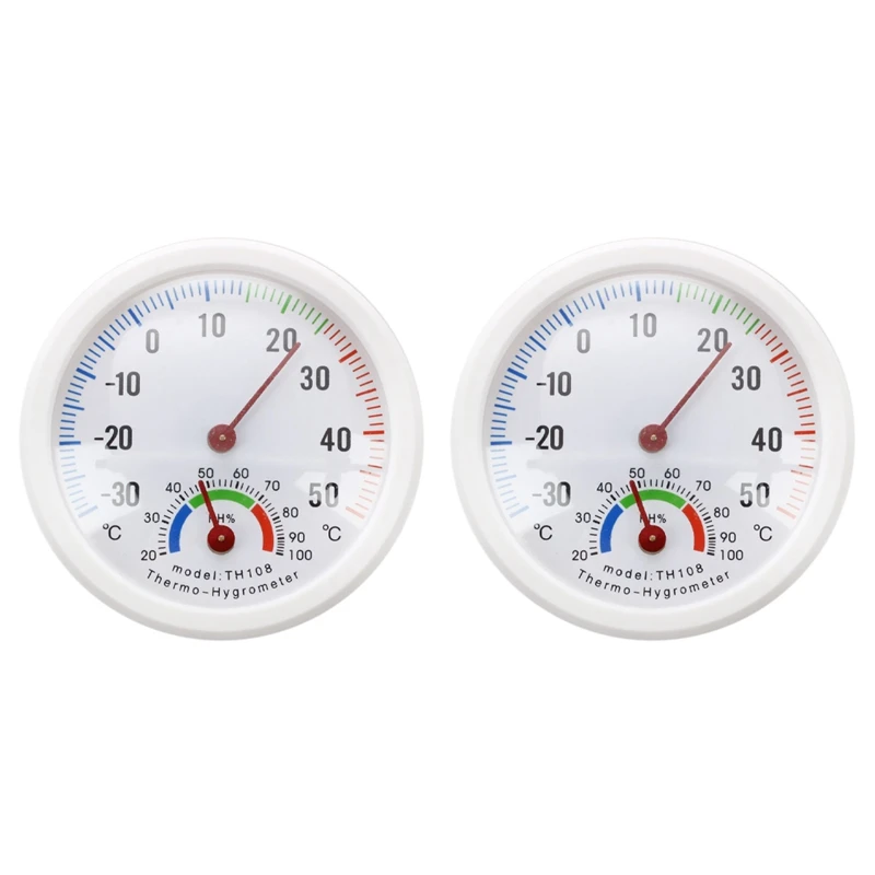 

2 шт., Термометр-Гигрометр с круглым циферблатом