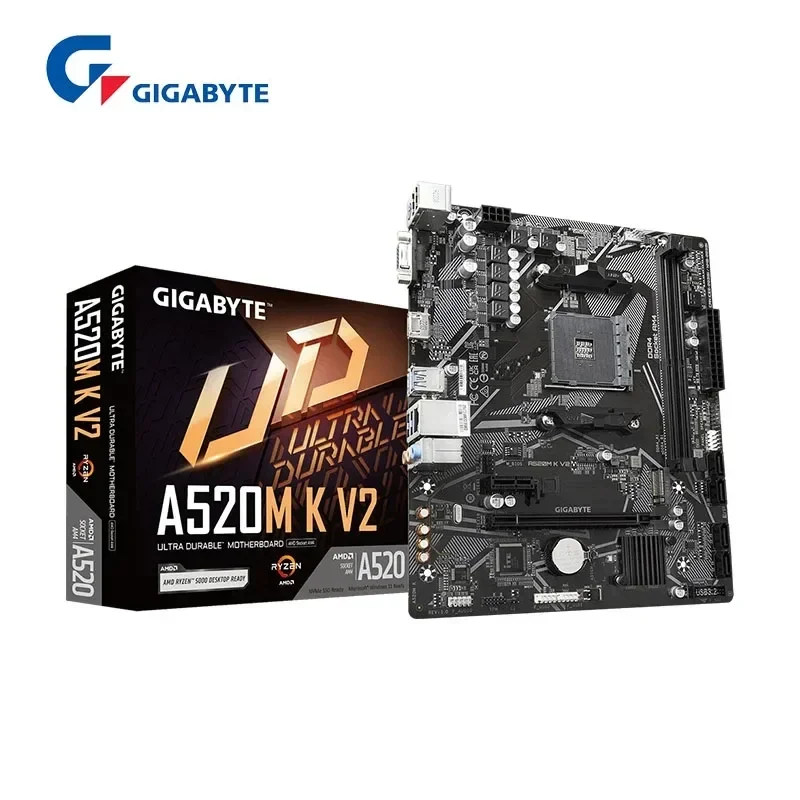 НОВАЯ материнская плата GIGABYTE A520M K V2 AMD AM4 для процессора Ryzen 3/4/5 серии DDR4 64 ГБ 5100