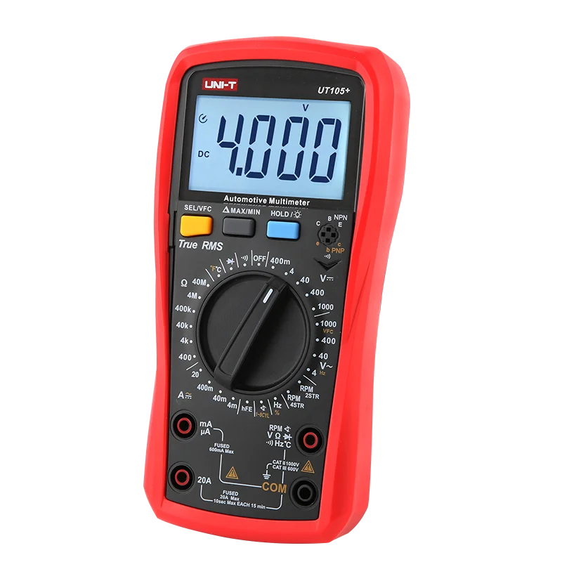 UNI-T UT105 + UT107 Автомобильный мультиметр T-RMS вольтметр Tach Dwell RPM VFC Частотный