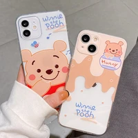 bandai cute cartoon winnie the pooh couple clear silicon mobile phone case for iphone xr xs max 8 plus 11 12 13 pro max case