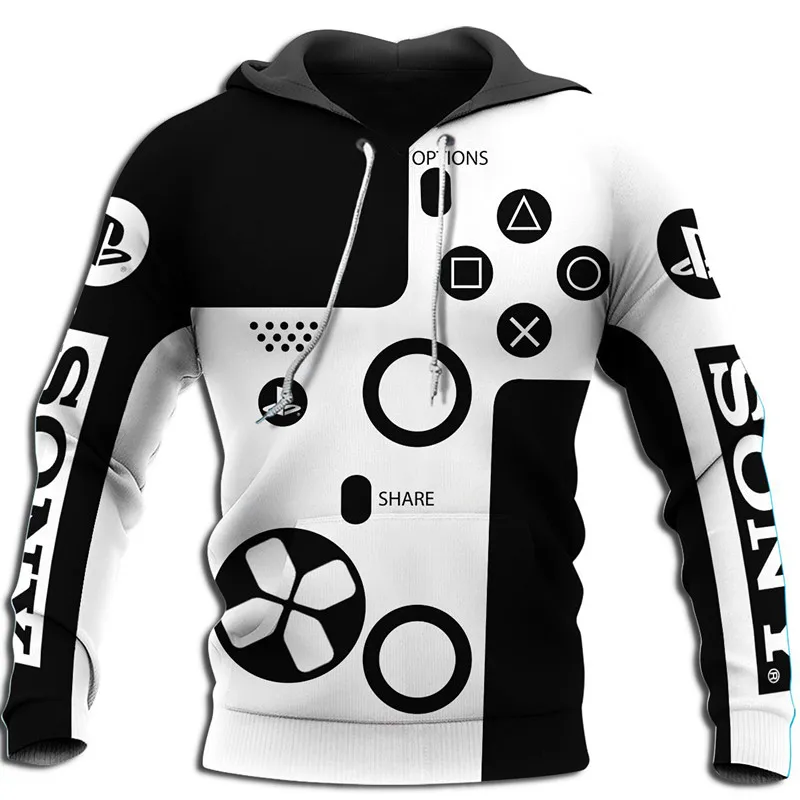 

Fashion Autumn Hoodies PS Dualshock 3D Full Printed Sweatshirt Unisex Casual Pullover