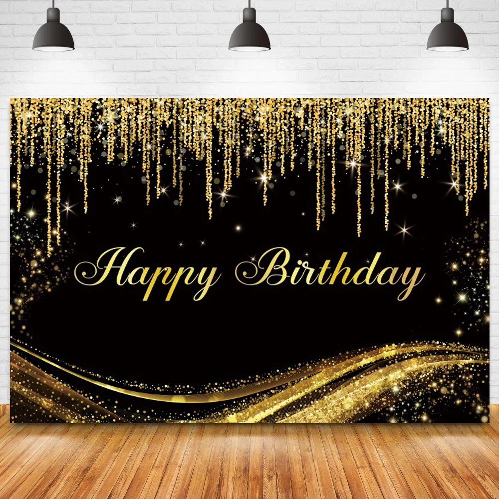

Shiny Sequins Glitter Happy Birthday Backdrop Photography Custom Name Text Age Family Party Background Table Banner Decor Poster