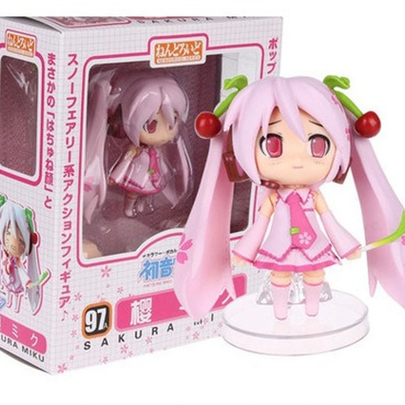 

Anime Q Version 10cm of Hatsune Miku Sakura Hatsune Pink 97a Doll Decor Action Figure Toys For Girls Birthday Gift