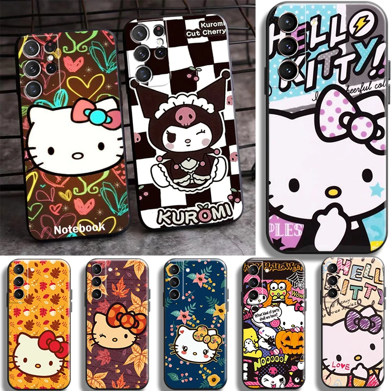 

Pretty Cartoon Hello Kitty Phone Case For Samsung Galaxy S22 S21 S20 Plus Ultra FE 5G S9 S10 Lite Plus 5G S10E TPU Carcasa