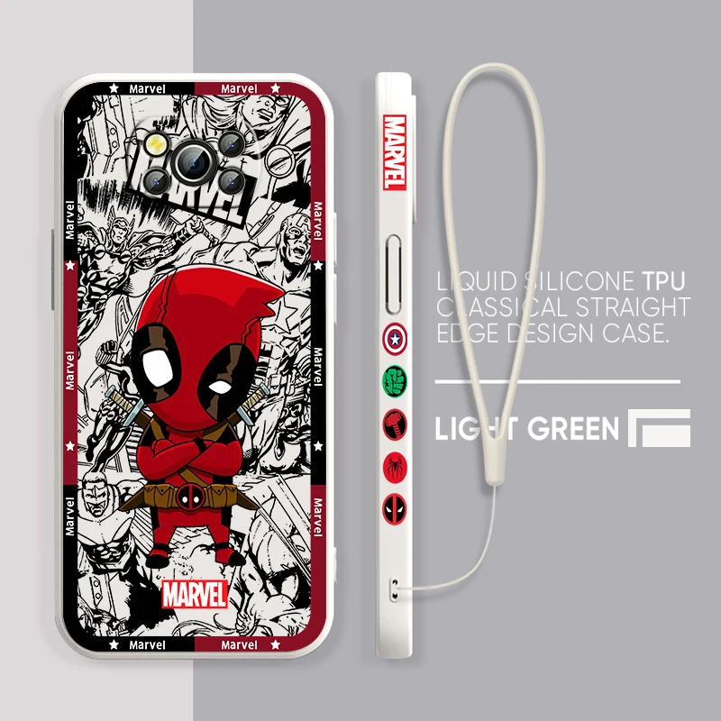 Чехол для телефона с изображением Человека-паука Marvel Deadpool Xiaomi Poco Cover X4 X3 F4 NFC M6 M5 M4 M3